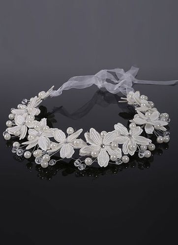Da sposa accessori per capelli fiori perle strass perline pizzo fascia nuziale - milanoo.com - Modalova