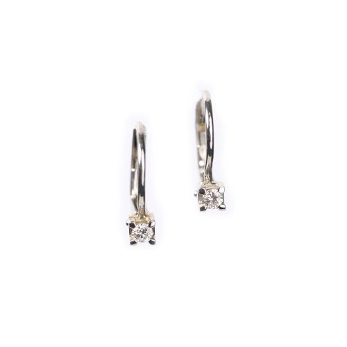 Orecchini Pendenti in Oro Bianco con Diamanti - OR13LTG18F - Toscano Gioielli - Modalova