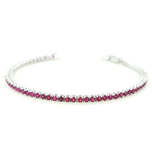 Bracciale tennis da uomo in argento con zirconi rossi - cappagli charme - Modalova