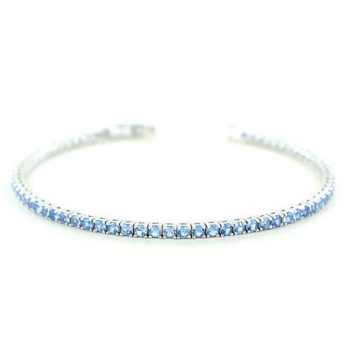 Bracciale tennis in argento e zirconi azzurri small 16 cm - cappagli charme - Modalova
