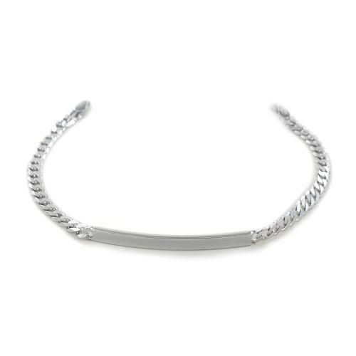 Bracciale in argento lucido con targhetta per incisione small - cappagli charme - Modalova