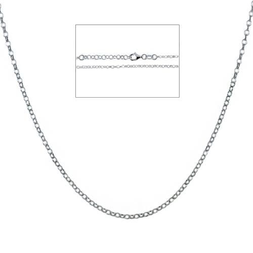 Catena da donna in argento maglia rolo' 60 cm finitura rodiata - cappagli charme - Modalova