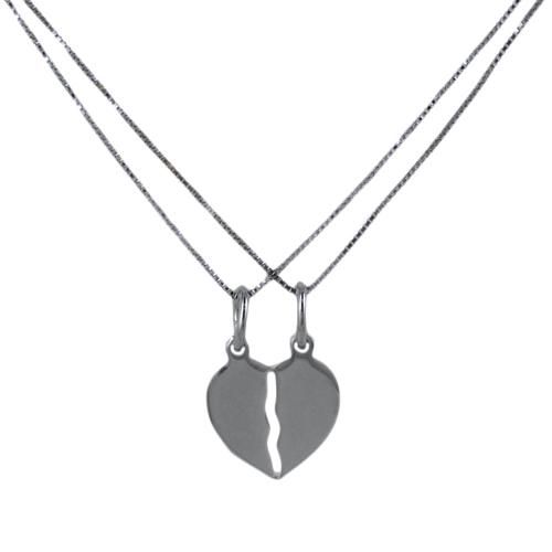 Ciondolo cuore piccolo spezzato in argento con collane - divisi ma sempre uniti - cappagli charme - Modalova