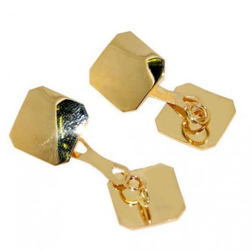 Gemelli in oro giallo - gemelli quadrati a lastra - cappagli gioielli - Modalova