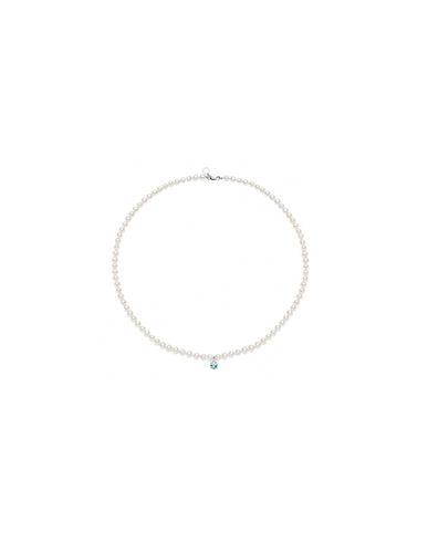 Collana GIOIELLI con perle oro bianco e acquamarina FWQ 322 - Comete - Modalova