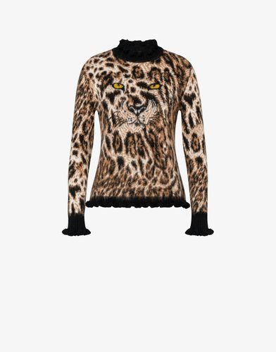 Pullover In Misto Mohair Leopard Print - Boutique Moschino - Modalova