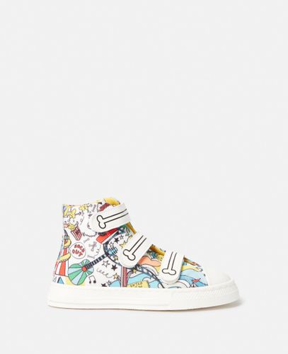 Scarpe da Ginnastica Alte con Stampa Luna Park, Multicolore, Taglia: 31 - Stella McCartney - Modalova