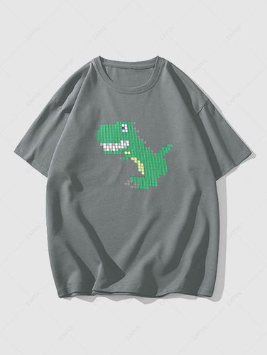 T-shirt Casuale Stampata Dinosauro con Maniche Corte - ZAFUL - Modalova
