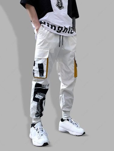 Pantaloni Cargo da Jogging Stampati Lettere con Coulisse - ZAFUL - Modalova