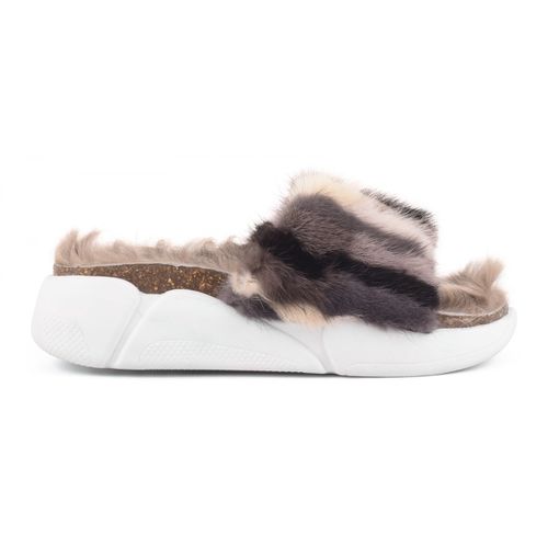 New sole mink fur slippers - Colors Of California - Modalova