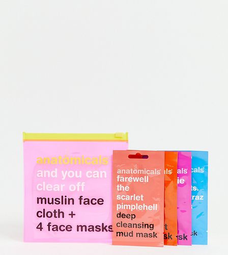 And You Can Clear Off. - Confezione da 4 maschere viso con panno in mussola - In esclusiva per ASOS - Anatomicals - Modalova