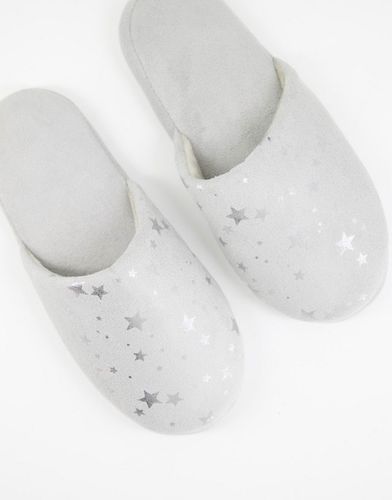 Pantofole soffici grigie con stelle-Grigio - Accessorize - Modalova