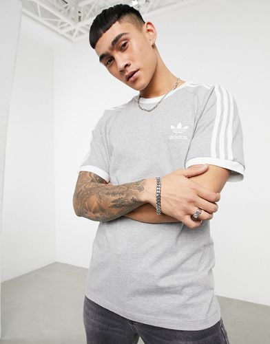 Adicolor - T-shirt grigia con tre strisce-Grigio - adidas Originals - Modalova