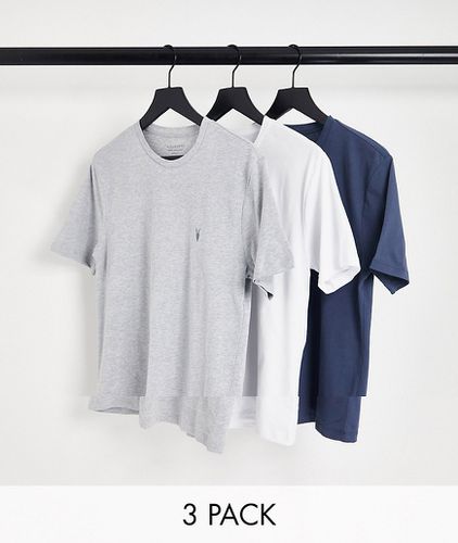 Brace - Confezione da tre t-shirt colore bianco, grigio e blu-Multicolore - AllSaints - Modalova