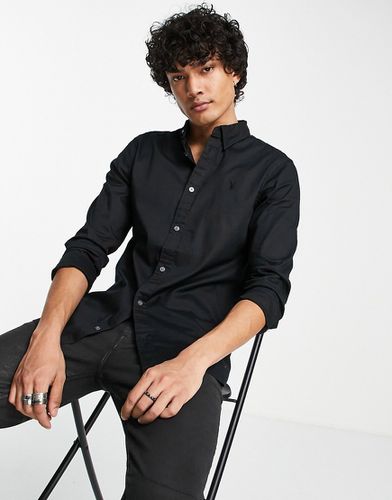 Hawthorne - Camicia elasticizzata nera-Nero - AllSaints - Modalova