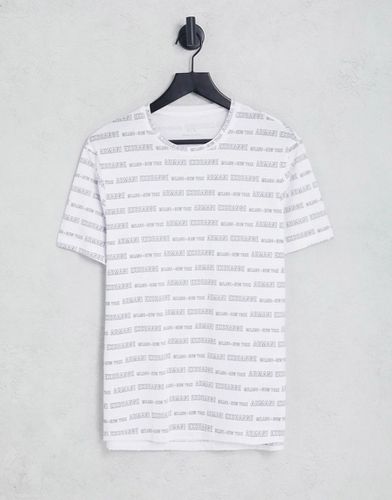 T-shirt bianca con stampa del logo-Bianco - Armani Exchange - Modalova