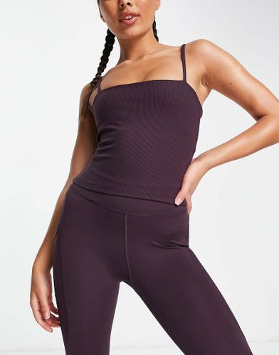 Active - Canotta a coste con reggiseno interno-Viola - ASOS - Modalova