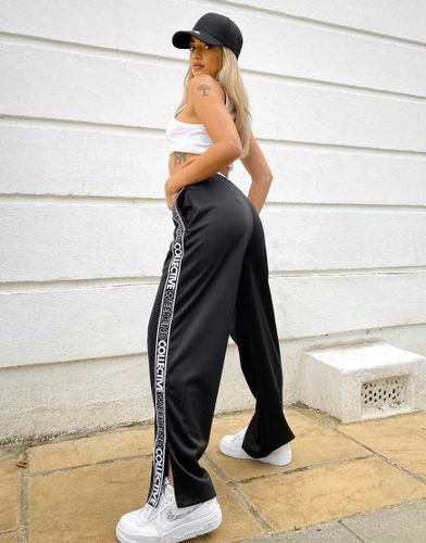 ASOS - Weekend Collective - Joggers dritti neri con fettuccia con logo - ASOS Weekend Collective - Modalova