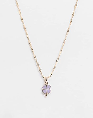 Collana con quadrifoglio oro - ASOS DESIGN - Modalova