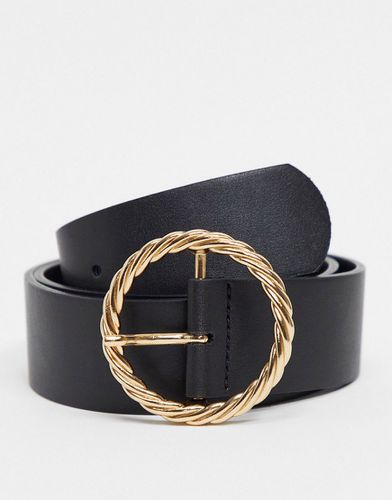 Cintura da jeans per vita e fianchi nera con fibbia oro intrecciata-Nero - ASOS DESIGN - Modalova