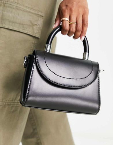 Borsa a tracolla stile cartella curva nera con tracolla rimovibile-Nero - ASOS DESIGN - Modalova