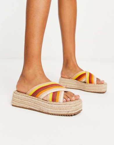 Jazlyn - Sabot flatform all'uncinetto multicolore - ASOS DESIGN - Modalova