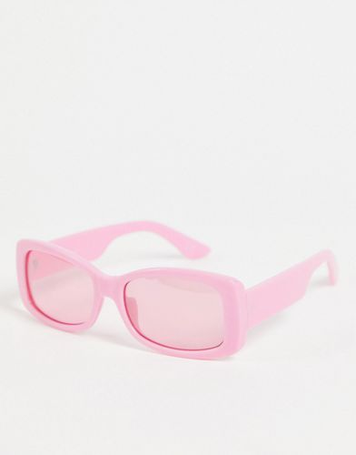 Occhiali da sole con montatura squadrata media avvolgente rosa acceso - BPINK - ASOS DESIGN - Modalova