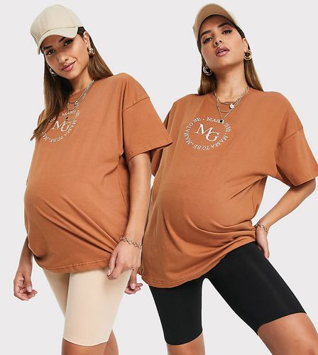 ASOS DESIGN Maternity - Confezione da 2 paia di leggings corti basic in cotone e modal ultra morbido neri e color carne - ASOS Maternity - Modalova