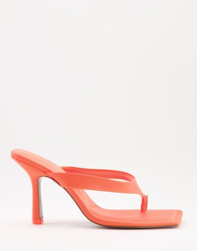 Nissa - Sandali a infradito con tacco arancione fluo - ASOS DESIGN - Modalova