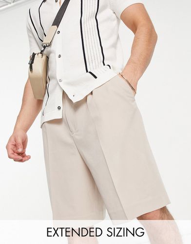 Pantaloncini eleganti a fondo ampio color pietra-Neutro - ASOS DESIGN - Modalova