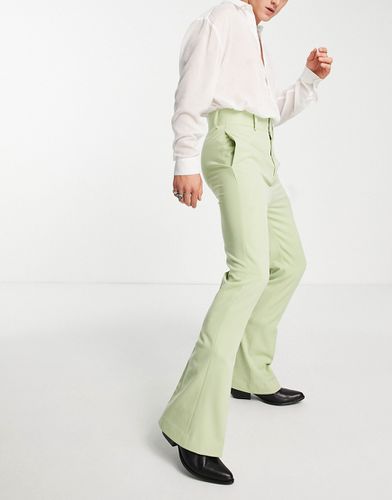 Pantaloni a zampa skinny a vita alta verde menta - ASOS DESIGN - Modalova