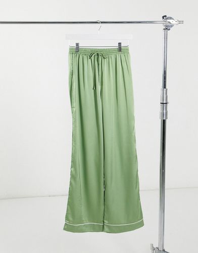 Pantaloni del pigiama mix & match in raso verde salvia - ASOS DESIGN - Modalova