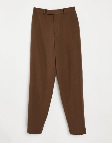 Pantaloni slim eleganti a vita alta marroni - ASOS DESIGN - Modalova