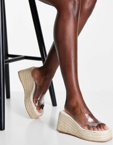 Teddy - Scarpe con zeppa con fascette incrociate trasparenti-Trasparente - ASOS DESIGN - Modalova