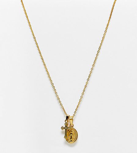Mishka - Collana in acciaio inossidabile placcata oro con ciondolo e croce - Bohomoon - Modalova