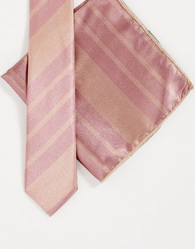 Set con cravatta e fazzoletto da taschino marrone - Bolongaro Trevor - Modalova