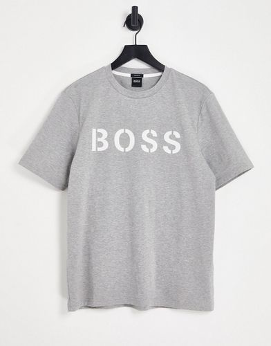 BOSS - Tetry - T-shirt grigia con logo grande sul petto-Grigio - BOSS by Hugo Boss - Modalova