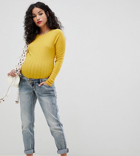 Maternity - Mom jeans con fascia rimovibile sopra il pancione - Bandia - Modalova