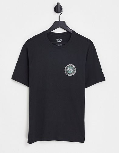 T-shirt nera con onda effetto pastello-Nero - Billabong - Modalova