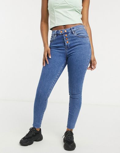 Jeans skinny con bottoni a vista sul davanti, colore medio stile college - BLANK NYC - Modalova