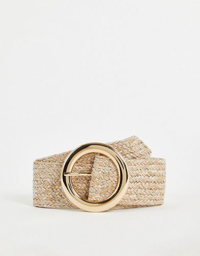 Cintura intrecciata colore naturale con fibbia a cerchio oro-Neutro - Glamorous - Modalova