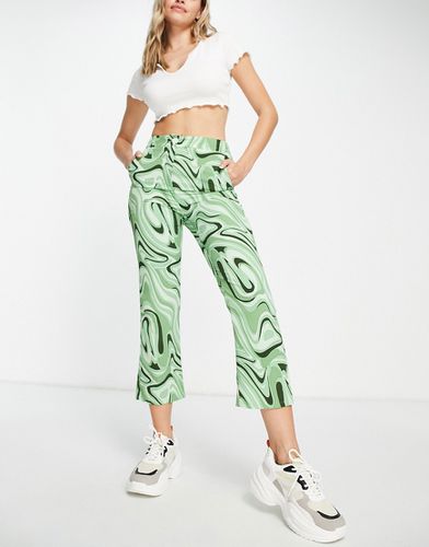 Pantaloni comodi dritti verde marmorizzato - Glamorous - Modalova