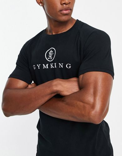 Pro - T-shirt nera con logo-Nero - Gym King - Modalova