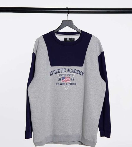 Felpa oversize color block con stampa "Athletic Academy" in coordinato - Daisy Street Plus - Modalova