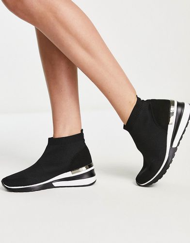 London Elio - Sneakers nere in maglia con zeppa-Nero - Dune - Modalova