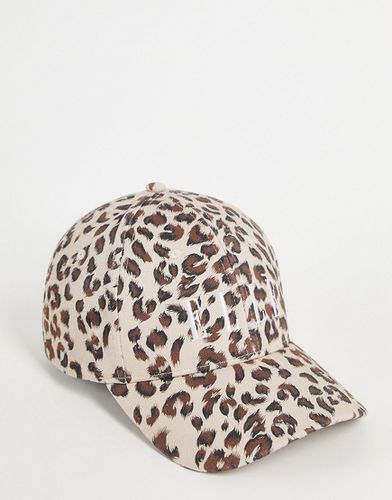 Cappellino con visiera e logo grande con stampa animalier - Elle - Modalova