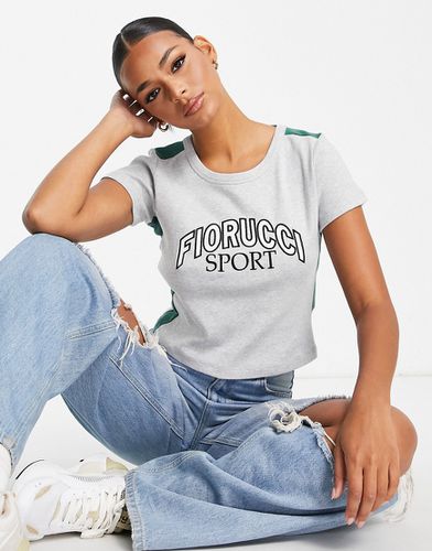 T-shirt sportiva corta grigia con logo - Fiorucci - Modalova