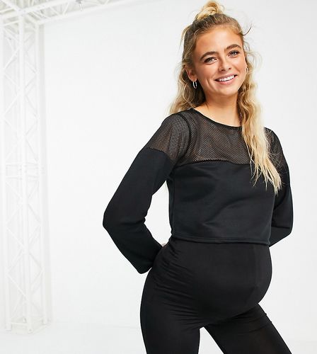 Maglione sportivo corto con inserto in rete - Flounce London Maternity - Modalova