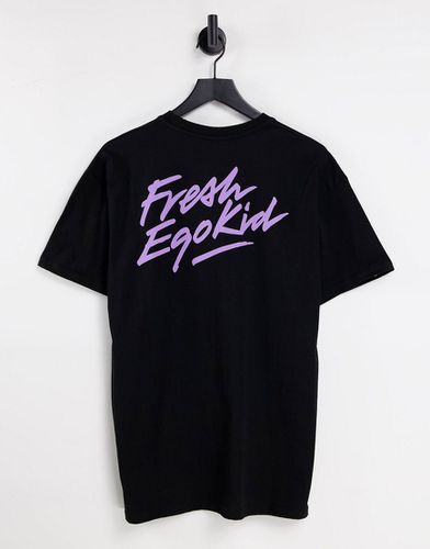 T-shirt oversize nera con stampa sul davanti e sul retro - Fresh Ego Kid - Modalova