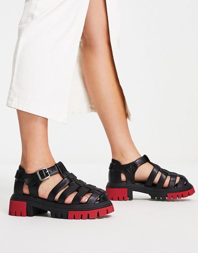 Koi - Sandali gladiatore neri con suola rossa-Nero - Koi Footwear - Modalova